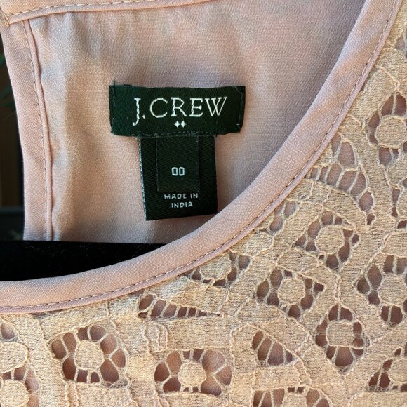 J. Crew Pink Shirt Paisley Lace with 3/4 Sleeve - Size 00 - Picture 3 of 4
